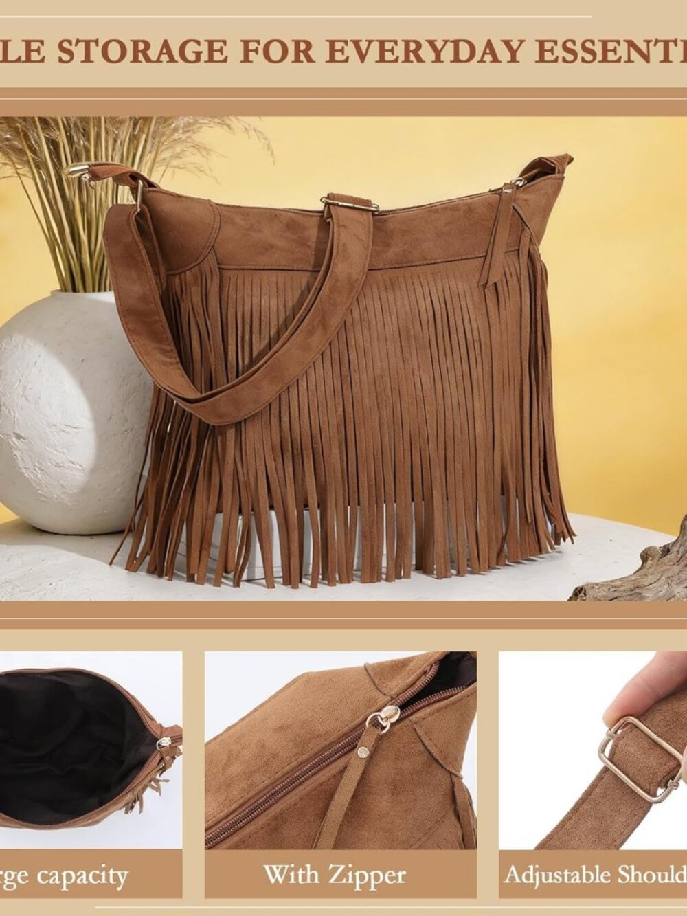 20 Pcs Boho Jewelry Fringe Purse Set Hippie Western Jewelry Fringe Bag Hippie Mu - Picture 3 of 7